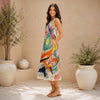 All-Over Print Women's Sleeveless Dress With Pocket|140GSM Slub Cotton