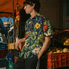 Men's Wild Garden Floral Slub Cotton Short Sleeve Casual Shirt