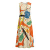 All-Over Print Women's Sleeveless Dress With Pocket|140GSM Slub Cotton