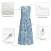Blue Paisley Print Sleeveless A-Line Midi Dress