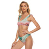 All-Over Print Women's Bikini Swimsuit With Ruffle Cuff Bra
