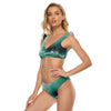 All-Over Print Women's Bikini Swimsuit With Ruffle Cuff Bra