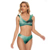 All-Over Print Women's Bikini Swimsuit With Ruffle Cuff Bra