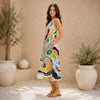 All-Over Print Women's Sleeveless Dress With Pocket|140GSM Slub Cotton