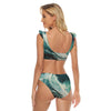All-Over Print Women's Bikini Swimsuit With Ruffle Cuff Bra