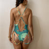 All-Over Print Women's Sexy Tie One-Piece Swimsuit