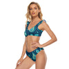 All-Over Print Women's Bikini Swimsuit With Ruffle Cuff Bra