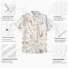 Men's Woodland Nature Print Slub Cotton Short Sleeve Casual Shirt