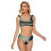 All-Over Print Women's Bikini Swimsuit With Ruffle Cuff Bra