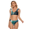 All-Over Print Women's Bikini Swimsuit With Ruffle Cuff Bra