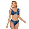 All-Over Print Women's Bikini Swimsuit With Ruffle Cuff Bra