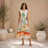 All-Over Print Women's Sleeveless Dress With Pocket|140GSM Slub Cotton