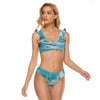All-Over Print Women's Bikini Swimsuit With Ruffle Cuff Bra