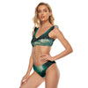 All-Over Print Women's Bikini Swimsuit With Ruffle Cuff Bra