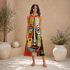 All-Over Print Women's Sleeveless Dress With Pocket|140GSM Slub Cotton