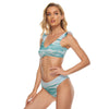 All-Over Print Women's Bikini Swimsuit With Ruffle Cuff Bra