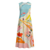 All-Over Print Women's Sleeveless Dress With Pocket|140GSM Slub Cotton