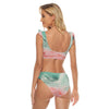All-Over Print Women's Bikini Swimsuit With Ruffle Cuff Bra