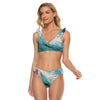 All-Over Print Women's Bikini Swimsuit With Ruffle Cuff Bra