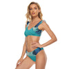All-Over Print Women's Bikini Swimsuit With Ruffle Cuff Bra