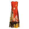 All-Over Print Women's Sleeveless Dress With Pocket|140GSM Slub Cotton