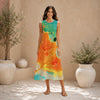 All-Over Print Women's Sleeveless Dress With Pocket|140GSM Slub Cotton