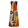 All-Over Print Women's Sleeveless Dress With Pocket|140GSM Slub Cotton