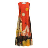 All-Over Print Women's Sleeveless Dress With Pocket|140GSM Slub Cotton