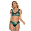 All-Over Print Women's Bikini Swimsuit With Ruffle Cuff Bra