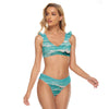All-Over Print Women's Bikini Swimsuit With Ruffle Cuff Bra