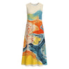 All-Over Print Women's Sleeveless Dress With Pocket|140GSM Slub Cotton