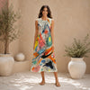 All-Over Print Women's Sleeveless Dress With Pocket|140GSM Slub Cotton