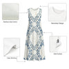 Blue Ikat Print Sleeveless Midi Dress