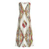 Women’s Abstract Ikat Print Sleeveless Midi Dress
