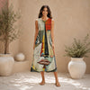 All-Over Print Women's Sleeveless Dress With Pocket|140GSM Slub Cotton