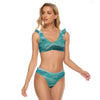 All-Over Print Women's Bikini Swimsuit With Ruffle Cuff Bra