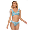 All-Over Print Women's Bikini Swimsuit With Ruffle Cuff Bra