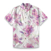 Men's Watercolor Orchid Floral Slub Cotton Short Sleeve Shirt