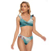 All-Over Print Women's Bikini Swimsuit With Ruffle Cuff Bra
