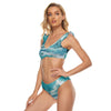 All-Over Print Women's Bikini Swimsuit With Ruffle Cuff Bra