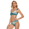 All-Over Print Women's Bikini Swimsuit With Ruffle Cuff Bra