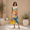 All-Over Print Women's Sleeveless Dress With Pocket|140GSM Slub Cotton