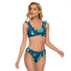 All-Over Print Women's Bikini Swimsuit With Ruffle Cuff Bra