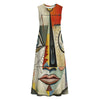 All-Over Print Women's Sleeveless Dress With Pocket|140GSM Slub Cotton
