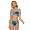 All-Over Print Women's Bikini Swimsuit With Ruffle Cuff Bra