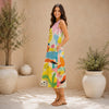 All-Over Print Women's Sleeveless Dress With Pocket|140GSM Slub Cotton