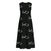 Black Sleeveless A-Line Midi Dress
