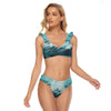 All-Over Print Women's Bikini Swimsuit With Ruffle Cuff Bra